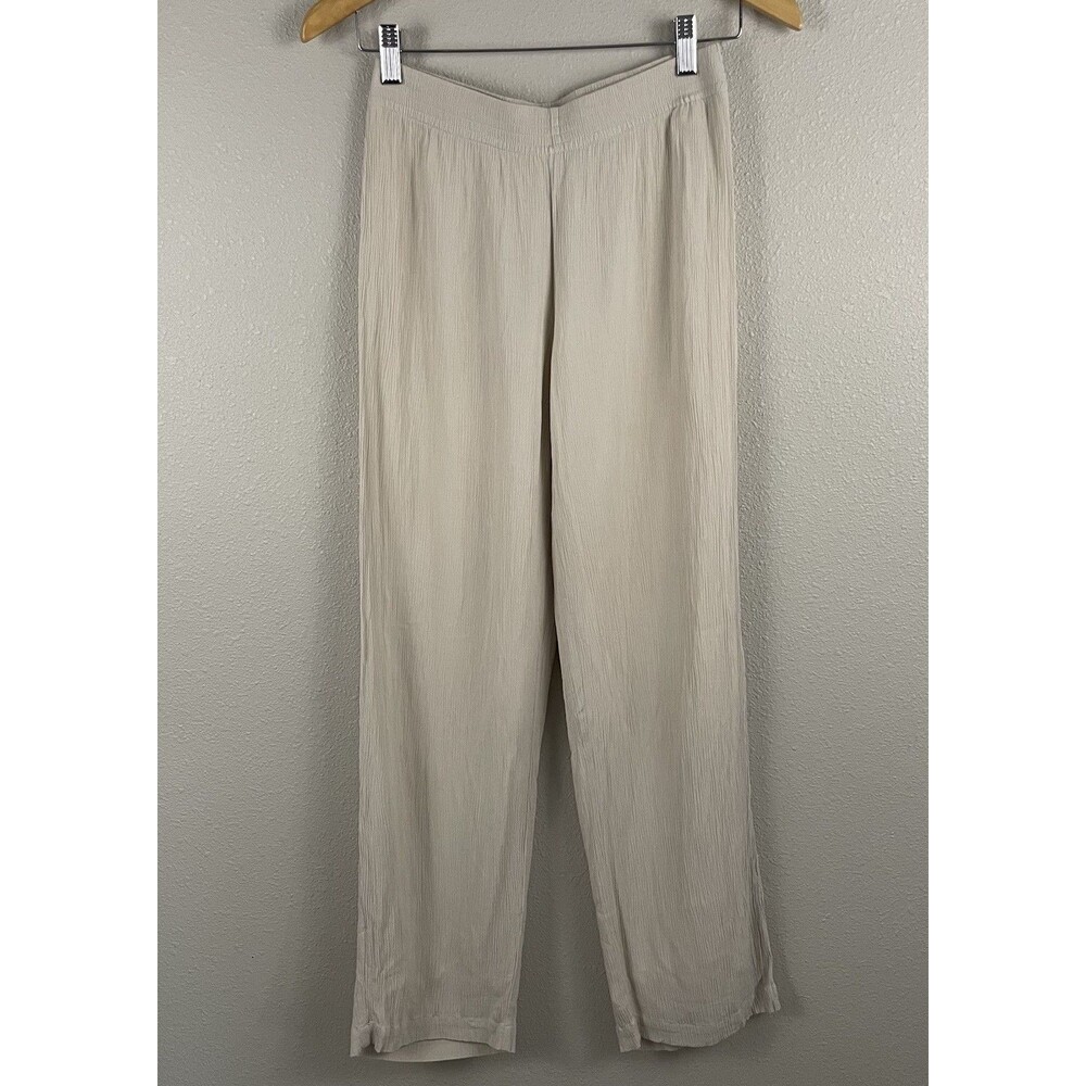 Babaton Aritzia Size XS Beige Tribute Pant Mid Rise Crinkle Texture